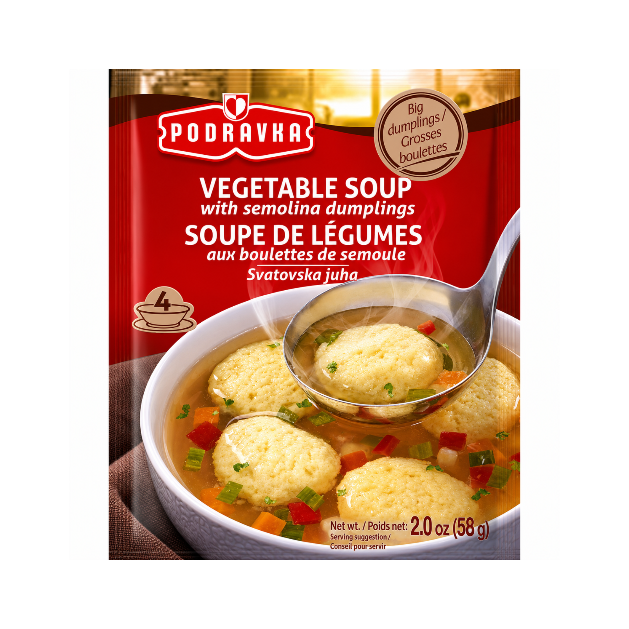 Podravka Vegetable Soup with Semolina Dumplings