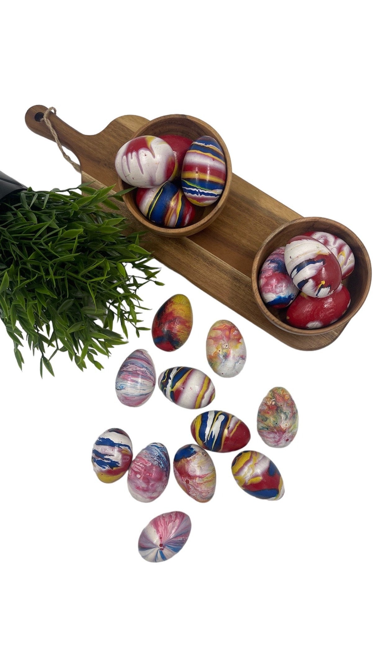 Colored Wooden Easter Eggs